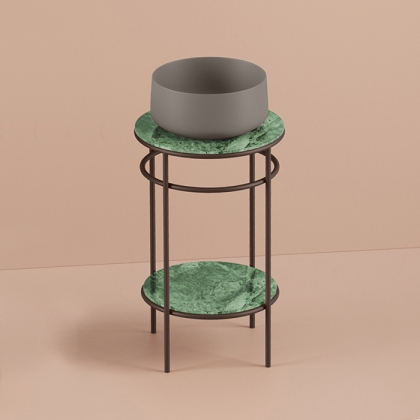 Artceram Vogue Металлическая структура &amp;Oslash;44хh72,5см, напольная,  с раковиной, с мраморной столешницей и полочкой, цвет: moka/tortora