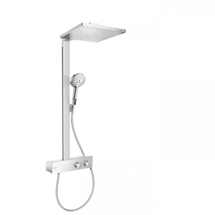 Hansgrohe Showerpipe Rindance E Душевая стойка, с термостатическим смесителем, верхним душем 30x30см., ручным душем и шлангом 160см., и полкой, цвет: хром