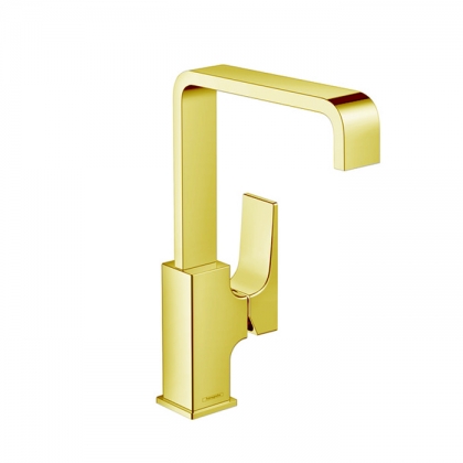 Hansgrohe Metropol Смеситель для раковины 230, на 1 отв, с донным клапаном, излив 165мм, цвет: золото