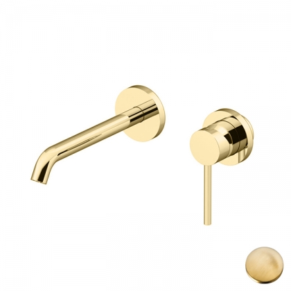 Gattoni Circle Two Смеситель для раковины встраиваемый, излив 208 мм, цвет: Oro Brush