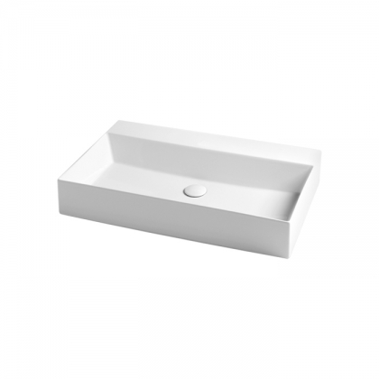 Azzurra Elegance Squared Раковина подвесная/накладная, 75x45xH12,5 см, без отв., цвет: Bianco lucido