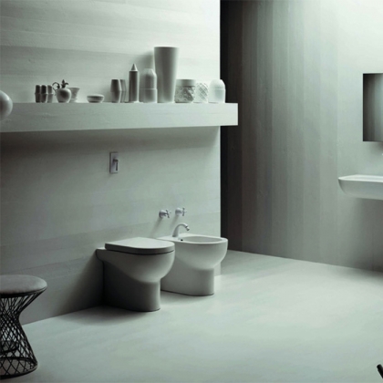 Azzurra Nuvola Унитаз напольный 55x35xH42 см, 3L Water Saving, с креплением VFV, с сиденьем, цвет: Bianco lucido