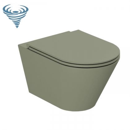 Azzurra Forma Унитаз подвесной 54х37см, TORNADO бесшумный, цвет: Verde natura