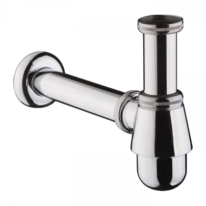 Hansgrohe Сифон-стакан для биде, 11/4&amp;rsquo;, в набор входят: трубка 95 мм,пристенная трубка, розетка d 64 мм, цвет: хром
