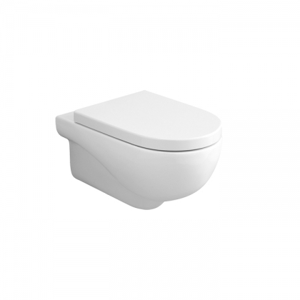 Azzurra Nuvola Унитаз подвесной 55x35x33 см, безободковый, Easy Clean, 3L Water Saving, с сиденьем, цвет: Bianco lucido