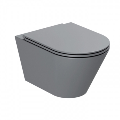 Azzurra Forma Унитаз подвесной 54х37х34см., безободковый, в комплекте с креплением, цвет: Antracite