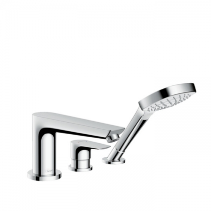 Hansgrohe Talis E Смеситель на край ванны, на 3 отв., с ручным душем, цвет: хром