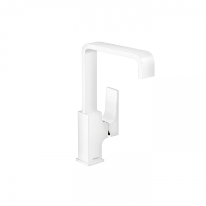 Hansgrohe Metropol Смеситель для раковины 230, на 1 отв, с донным клапаном, излив 165мм, цвет: белый матовый