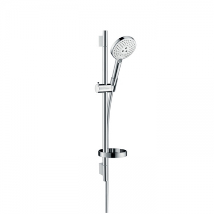 Hansgrohe Raindance Select S Душевой набор: штанга 65см., ручной душ 120, 3jet (Rain, RainAir, WhirlAir), мыльница, шланг, цвет: белый/хром