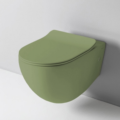 Artceram FILE 2.0 Унитаз подвесной 53х37см, безободковый, с крепежом, цвет: verde salvia