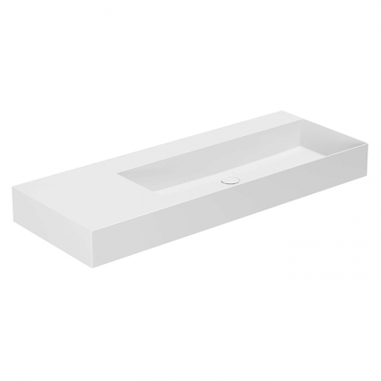 Azzurra Elegance Squared Раковина подвесная/накладная, 122x46xH12,5 см, левая, без отв., цвет: Bianco lucido