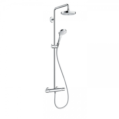 Hansgrohe Croma Select S 180 Showerpipe, Душевая система, верхний душ 187мм, с ручным душем и смесителем, цвет: белый/хром