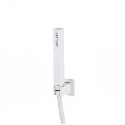 Gattoni PD Набор для душа: душевая лейка c 1-м режимом, выпуск из стены- держатель душа, шланг 150см, цвет: белый матовый
